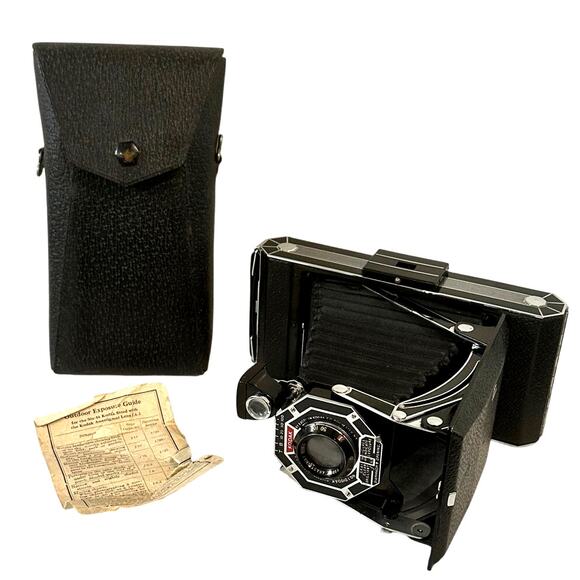 Kodak Vintage 1930s Six-16 Octagonal Art Deco Folding Camera 126mm F 6.3 Lens - Picture 1 of 11
